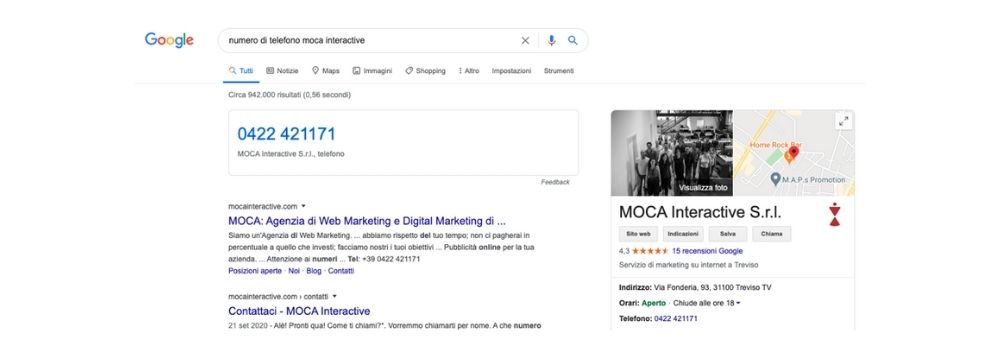 Scheda Google My Business